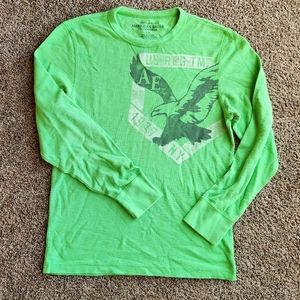 Long sleeve waffle type men's shirt